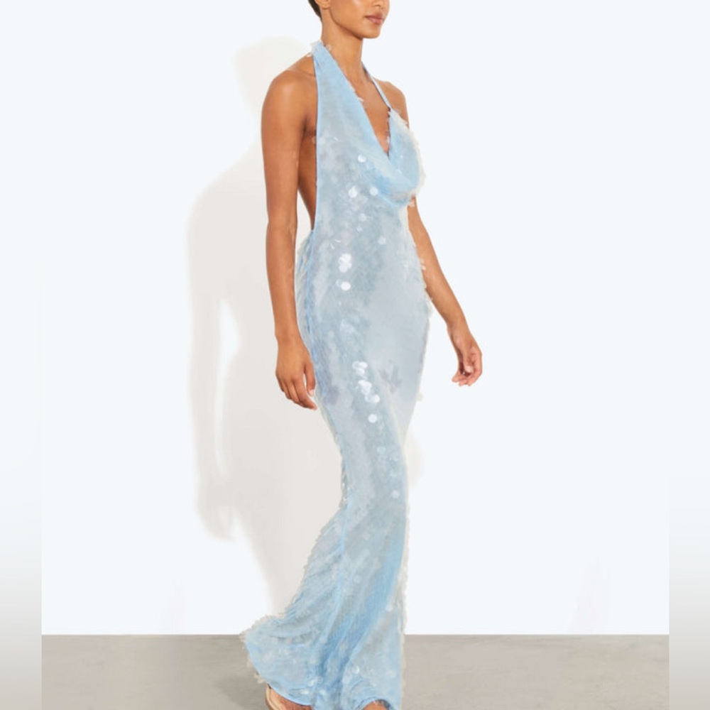 Rat & Boa Light Blue Sequin Backless Dress Size XS - Picture 6 of 8